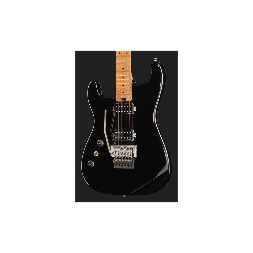 גיטרה חשמלית לשמאליים Harley Benton סופר-סטראט HH עם Floyd Rose – 2 הומבאקרי Tesla, נירוסטה, שחור (יבוא בלעדי) 4 הסופר-סטראט HH לשמאליים – גיטרה חשמלית לשמאליים, תמונה 4