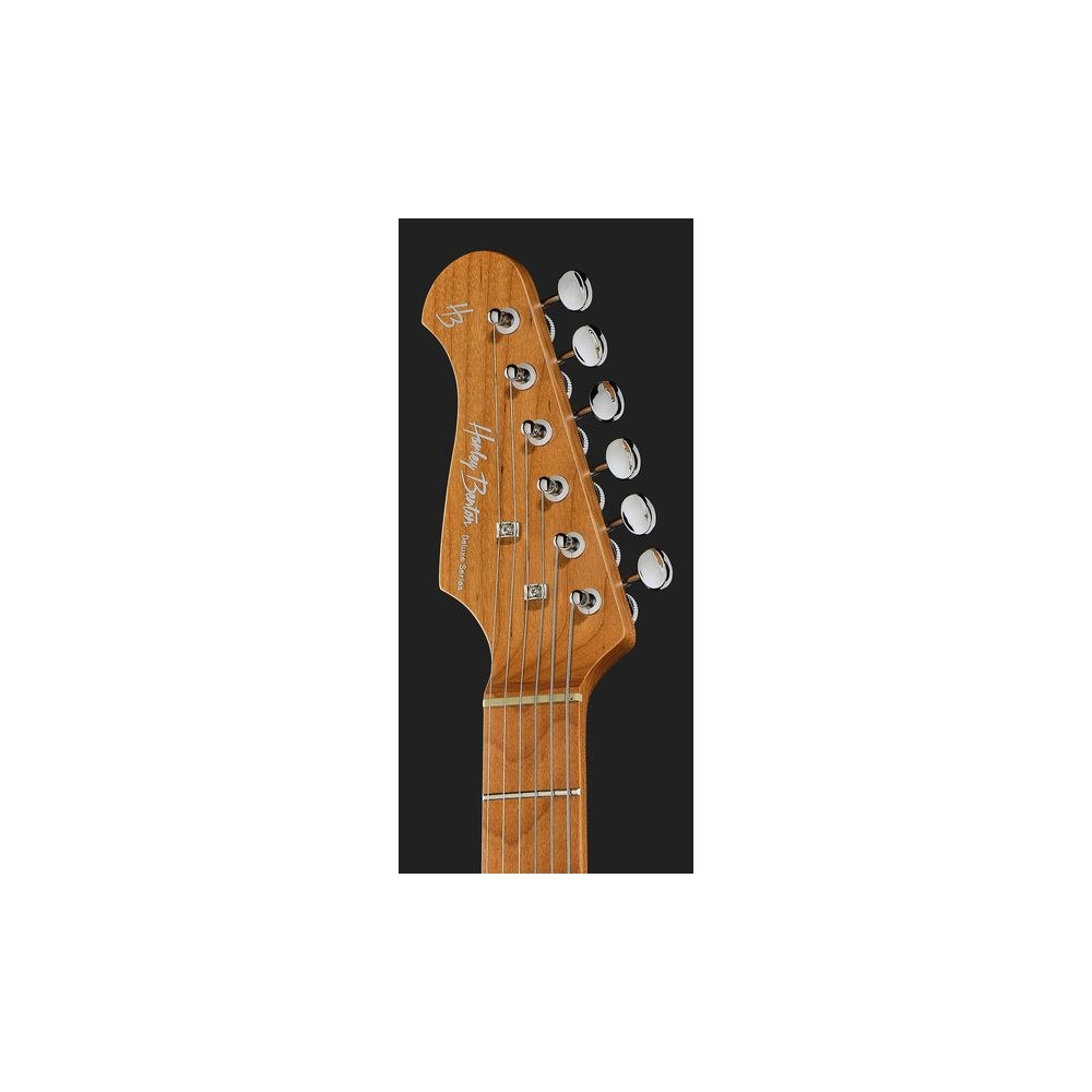 גיטרה חשמלית לשמאליים Harley Benton סטראט מודרנית HSS – מייפל קלוי, מכוונים נועלים, Shell Pink (יבוא בלעדי) 6 הסטראט המודרנית הוורודה לשמאליים – גיטרה חשמלית לשמאליים, תמונה 6