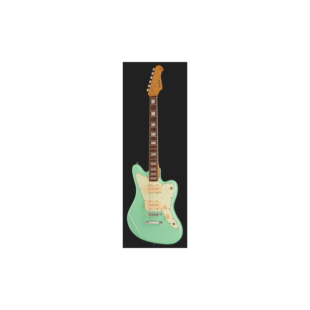 גיטרת אופסט חשמלית Harley Benton – 2 פיקאפי Roswell JM, שיבוצי בלוק, Seafoam Green (יבוא בלעדי) 2 האופסט הירוקה של Harley Benton – גיטרת אופסט חשמלית, תמונה 2