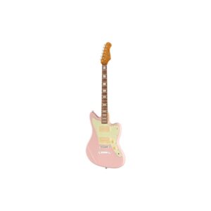 גיטרת אופסט חשמלית Harley Benton – 2 פיקאפי Roswell JM, שיבוצי בלוק, Shell Pink (יבוא בלעדי)
