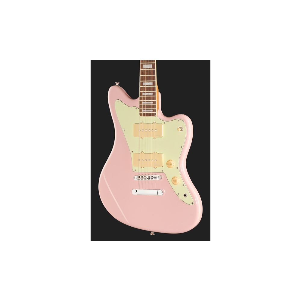 גיטרת אופסט חשמלית Harley Benton – 2 פיקאפי Roswell JM, שיבוצי בלוק, Shell Pink (יבוא בלעדי) 4 האופסט הוורודה של Harley Benton – גיטרת אופסט חשמלית, תמונה 4