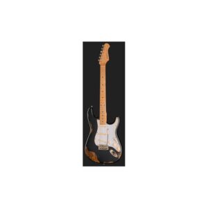 גיטרה חשמלית Harley Benton בסגנון סטראט וינטג׳ – גימור Heavy Aged, גוף אלדר, מייפל מקורמל, שחור (יבוא בלעדי)