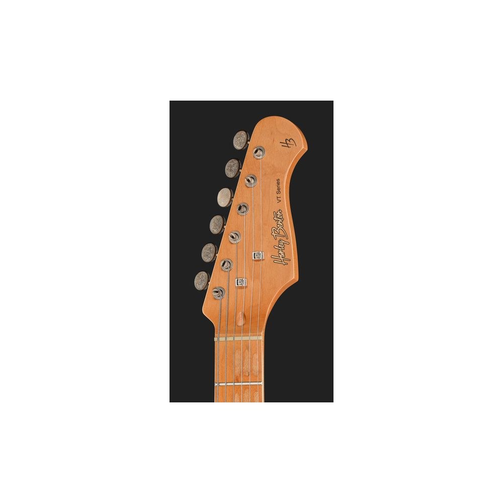 גיטרה חשמלית Harley Benton בסגנון סטראט וינטג׳ – גימור Heavy Aged, גוף אלדר, מייפל מקורמל, שחור (יבוא בלעדי) 6 הסטראט השחורה בגימור Heavy Aged – גיטרה חשמלית, תמונה 6