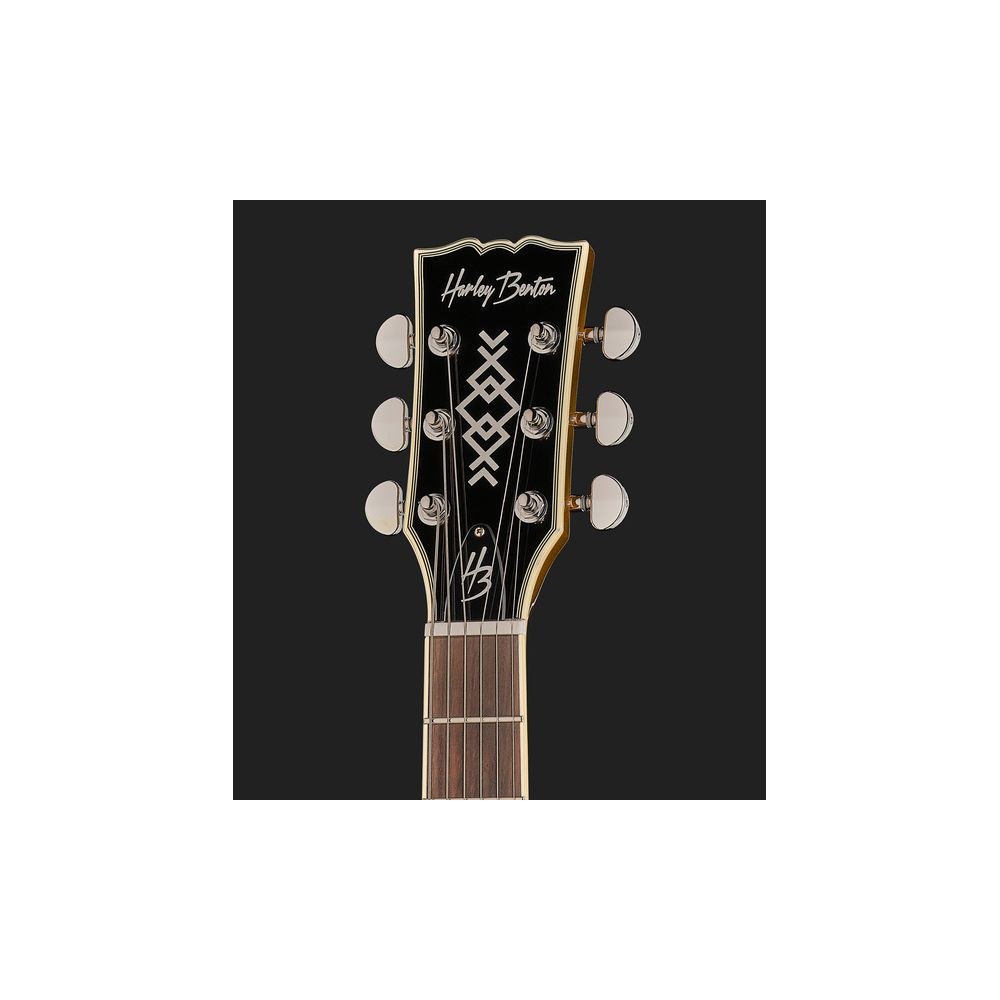 גיטרה חשמלית Harley Benton בסגנון סינגל-קאט – Gold Top, סריגי נירוסטה, הומבאקרים עם פיצול סלילים (יבוא בלעדי) 6 הסינגל-קאט בגימור Gold Top של Harley Benton – גיטרה חשמלית בסגנון סינגל-קאט, תמונה 6