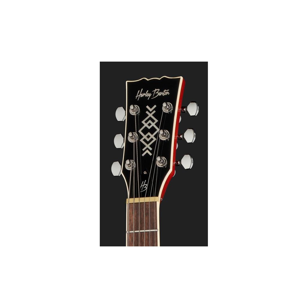 גיטרה חשמלית Harley Benton סינגל-קאט עם EMG Retro Active – טופ מייפל להבה ומכוונים נועלים, Trans Brown (יבוא בלעדי) 6 הסינגל-קאט Trans Brown של Harley Benton – גיטרה חשמלית סינגל-קאט, תמונה 6