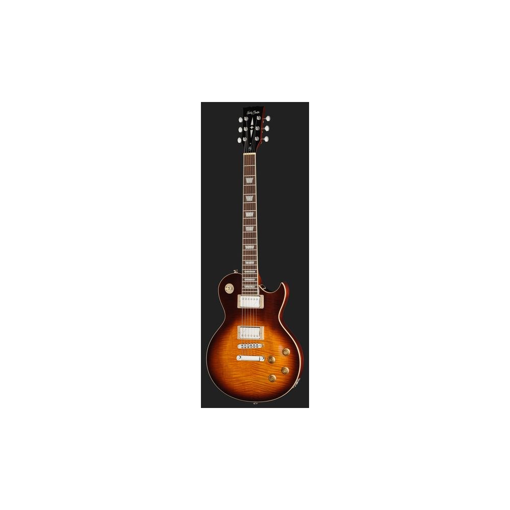 גיטרה חשמלית Harley Benton סינגל-קאט עם פיקאפי Fishman Fluence – מייפל להבה, סריגי נירוסטה, טבק דהוי (יבוא בלעדי) 2 הסינגל-קאט עם ה-Fluence בגוון טבק – גיטרה חשמלית, תמונה 2