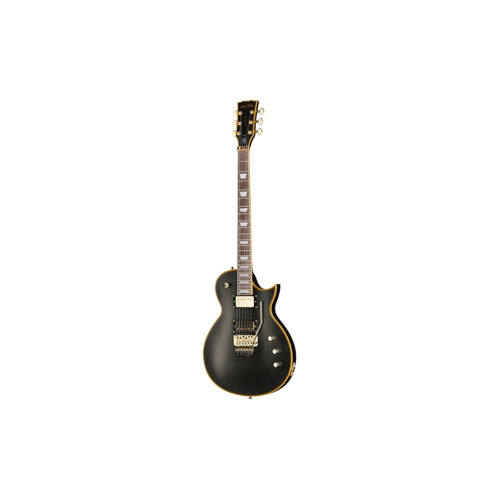 גיטרה חשמלית Harley Benton סינגל-קאט עם Floyd Rose – סריגי נירוסטה, מתכות זהב, שחור מט (יבוא בלעדי) 1 גיטרה חשמלית Harley Benton סינגל-קאט עם Floyd Rose – סריגי נירוסטה, מתכות זהב, שחור מט