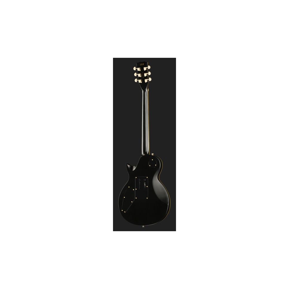גיטרה חשמלית Harley Benton סינגל-קאט עם Floyd Rose – סריגי נירוסטה, מתכות זהב, שחור מט (יבוא בלעדי) 3 הסינגל-קאט עם ה-Floyd Rose של Harley Benton – גיטרה חשמלית סינגל-קאט, תמונה 3