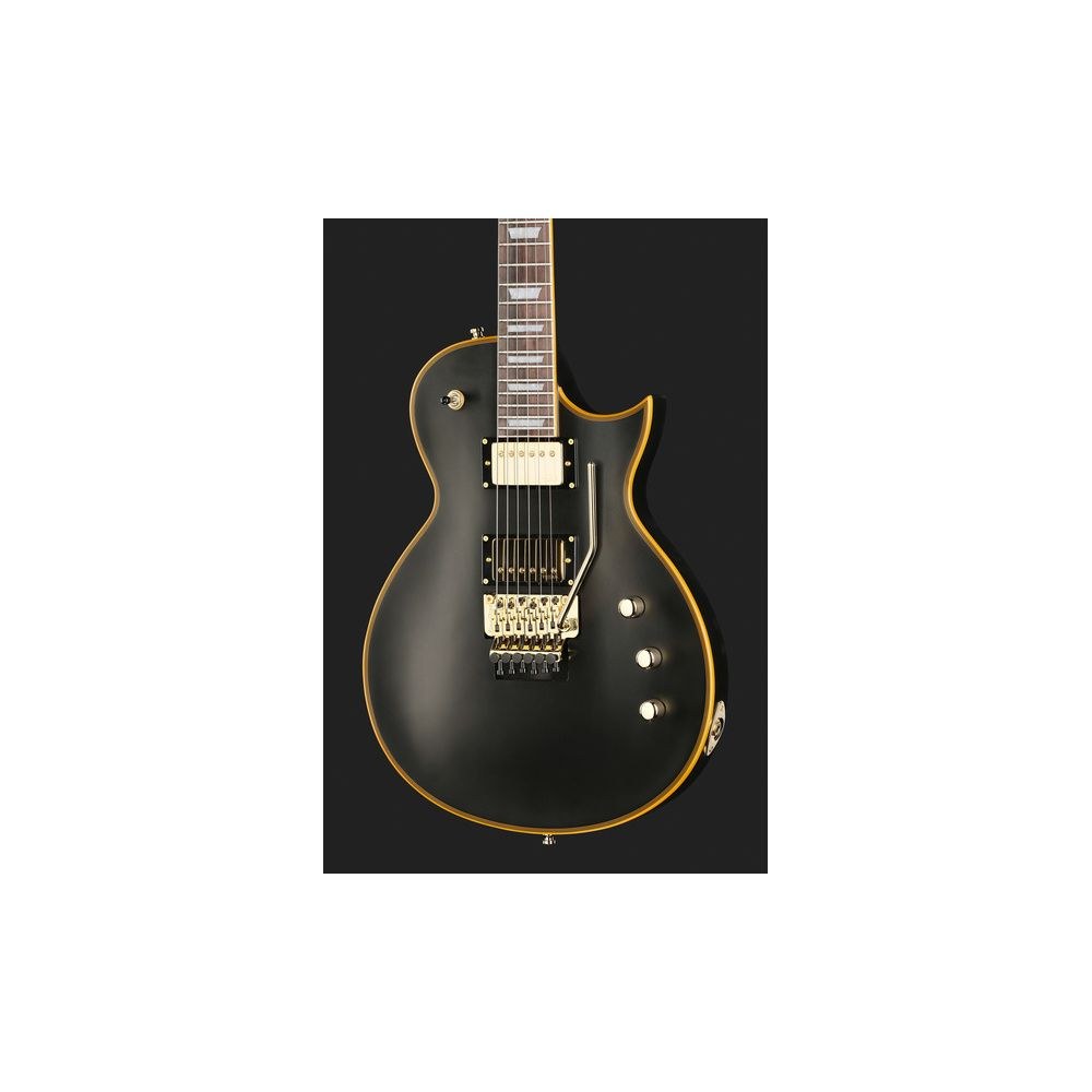 גיטרה חשמלית Harley Benton סינגל-קאט עם Floyd Rose – סריגי נירוסטה, מתכות זהב, שחור מט (יבוא בלעדי) 4 הסינגל-קאט עם ה-Floyd Rose של Harley Benton – גיטרה חשמלית סינגל-קאט, תמונה 4