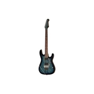 גיטרה חשמלית Harley Benton עם Floyd Rose – 2 הומבאקרים, טופ מייפל להבה, סריגי נירוסטה, כחול (יבוא בלעדי)