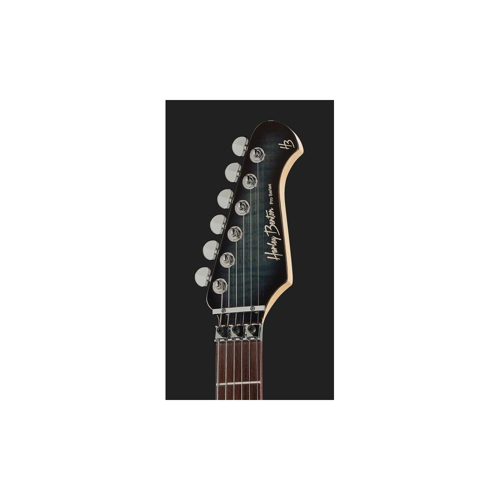 גיטרה חשמלית Harley Benton עם Floyd Rose – 2 הומבאקרים, טופ מייפל להבה, סריגי נירוסטה, כחול (יבוא בלעדי) 6 הסופרסטראט הכחולה עם ה-Floyd Rose – גיטרה חשמלית סופרסטראט, תמונה 6