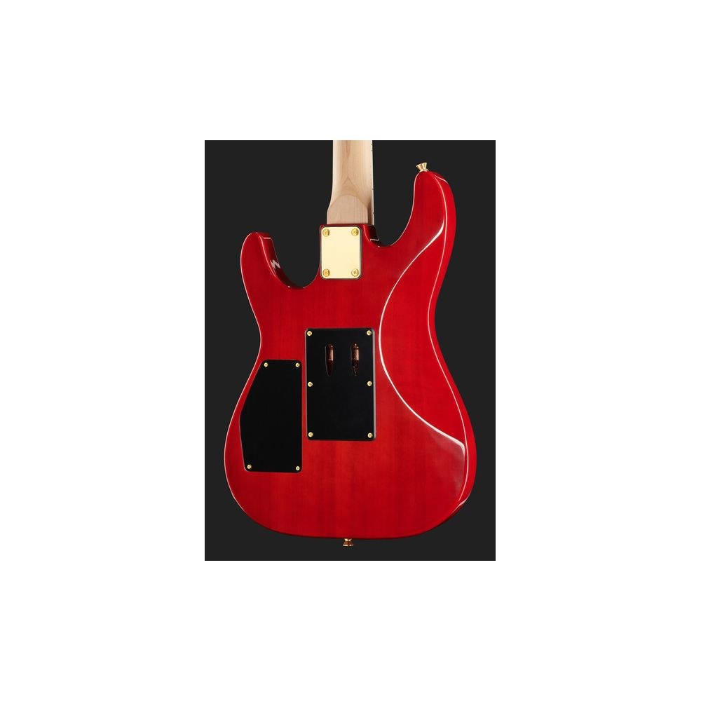 גיטרה חשמלית Harley Benton סופר-סטראט עם Floyd Rose – 2 הומבאקרים Hi-Gain, 24 סריגים, אדום שקוף (יבוא בלעדי) 5 הסופר-סטראט של Harley Benton – גיטרה חשמלית סופר-סטראט, תמונה 5
