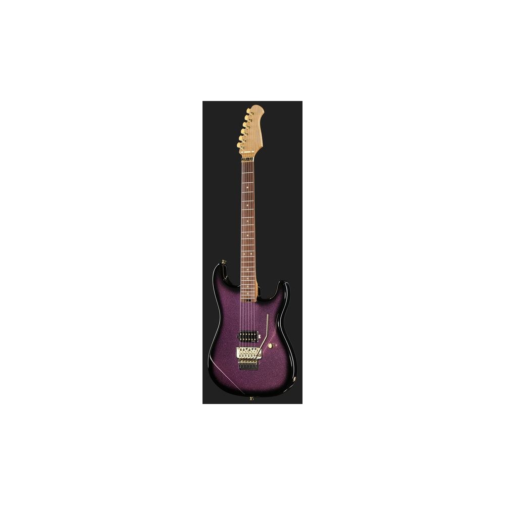 גיטרה חשמלית Harley Benton סופר-סטראט עם Floyd Rose – הומבאקר Tesla, נירוסטה, סגול נוצץ, מתכות זהב (יבוא בלעדי) 2 הסופר-סטראט הסגולה עם הפלויד – גיטרה חשמלית, תמונה 2