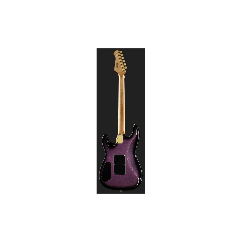 גיטרה חשמלית Harley Benton סופר-סטראט עם Floyd Rose – הומבאקר Tesla, נירוסטה, סגול נוצץ, מתכות זהב (יבוא בלעדי) 3 הסופר-סטראט הסגולה עם הפלויד – גיטרה חשמלית, תמונה 3