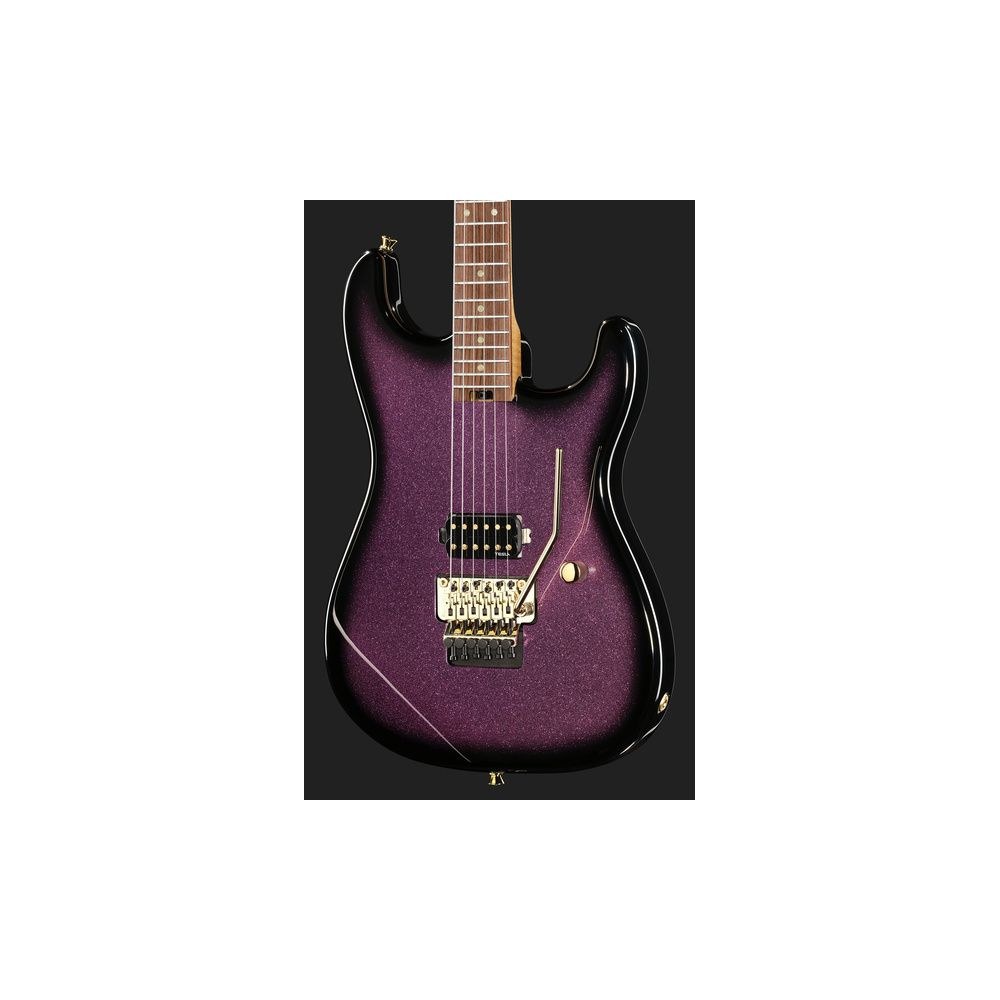 גיטרה חשמלית Harley Benton סופר-סטראט עם Floyd Rose – הומבאקר Tesla, נירוסטה, סגול נוצץ, מתכות זהב (יבוא בלעדי) 4 הסופר-סטראט הסגולה עם הפלויד – גיטרה חשמלית, תמונה 4