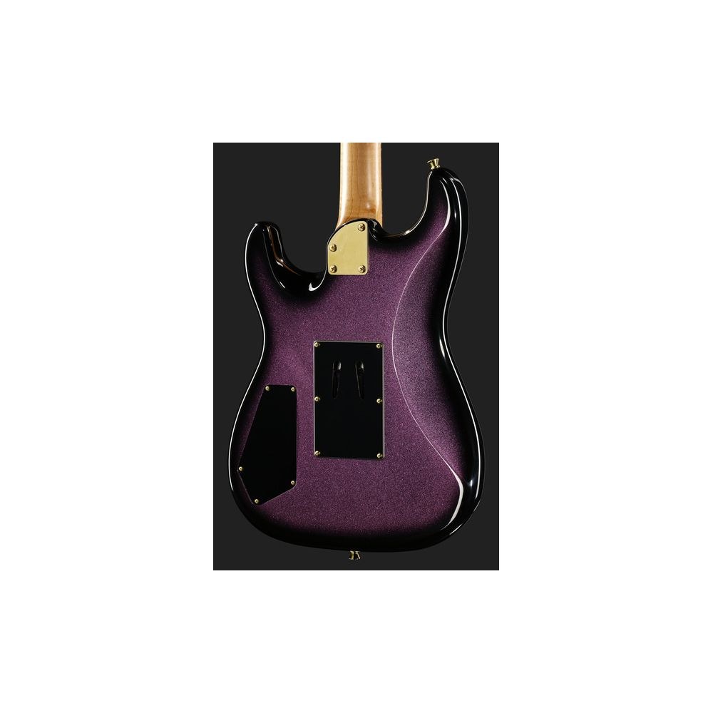 גיטרה חשמלית Harley Benton סופר-סטראט עם Floyd Rose – הומבאקר Tesla, נירוסטה, סגול נוצץ, מתכות זהב (יבוא בלעדי) 5 הסופר-סטראט הסגולה עם הפלויד – גיטרה חשמלית, תמונה 5