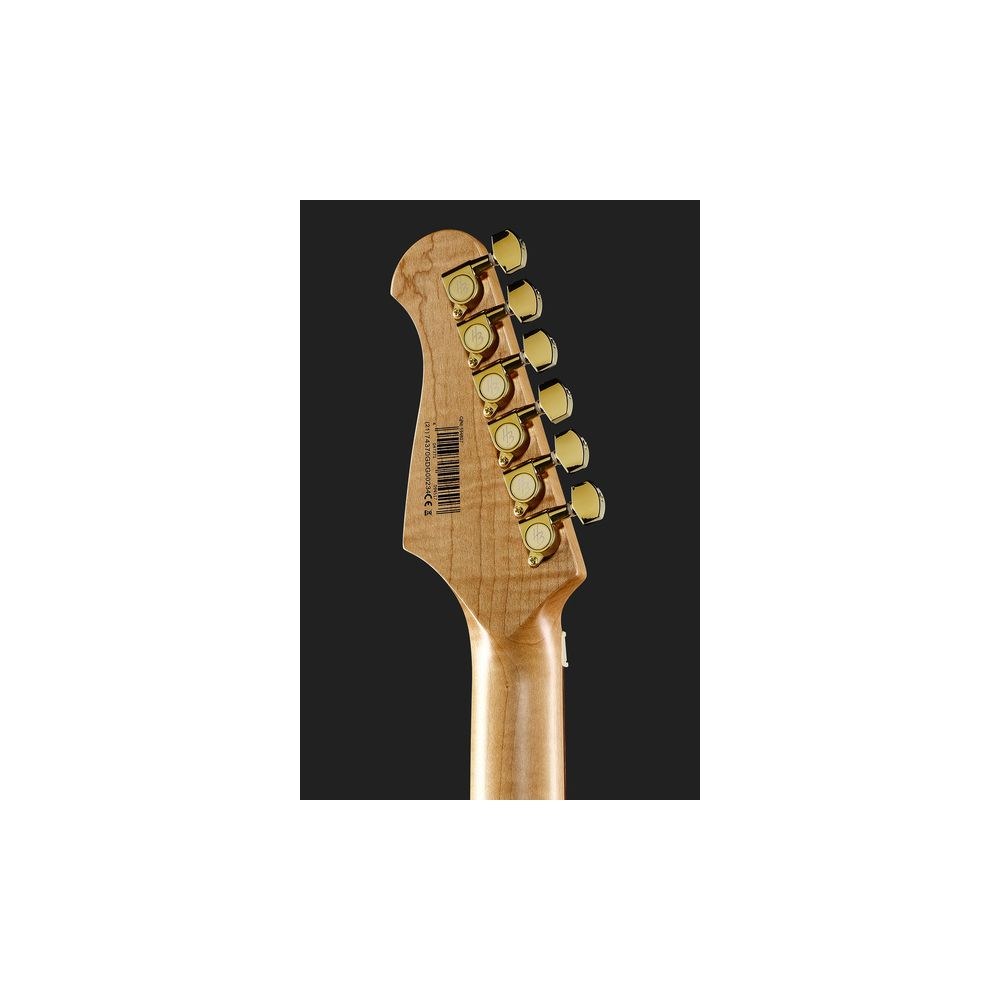 גיטרה חשמלית Harley Benton סופר-סטראט עם Floyd Rose – הומבאקר Tesla, נירוסטה, סגול נוצץ, מתכות זהב (יבוא בלעדי) 7 הסופר-סטראט הסגולה עם הפלויד – גיטרה חשמלית, תמונה 7