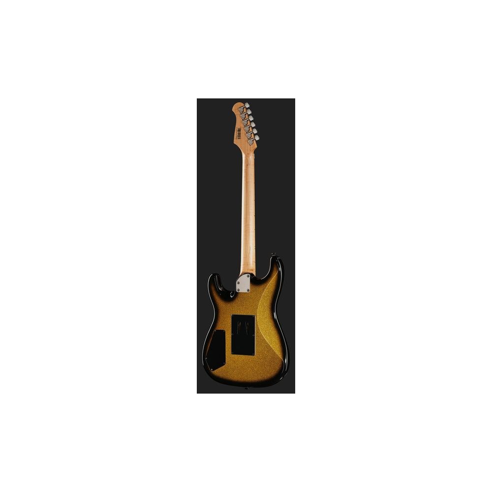 גיטרה חשמלית Harley Benton סופר-סטראט עם Floyd Rose – הומבאקר Tesla, סריגי נירוסטה, זהב נוצץ (יבוא בלעדי) 3 הסופר-סטראט הזהובה עם הפלויד – גיטרה חשמלית, תמונה 3