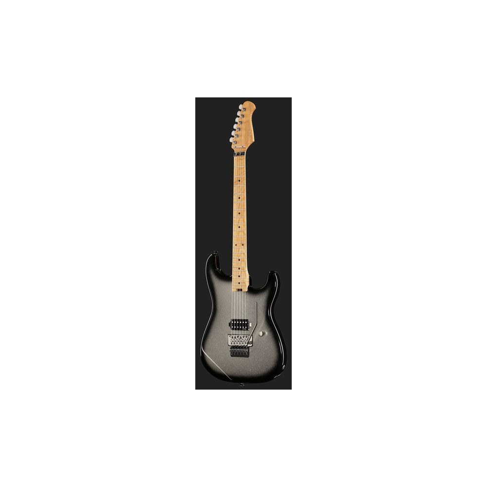 גיטרה חשמלית Harley Benton סופר-סטראט עם Floyd Rose – הומבאקר Tesla, סריגי נירוסטה, כסוף נוצץ (יבוא בלעדי) 2 הסופר-סטראט הכסופה עם הפלויד – גיטרה חשמלית, תמונה 2