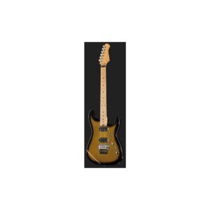 גיטרה חשמלית Harley Benton סופר-סטראט HH עם Floyd Rose – פרטת מייפל, 2 הומבאקרי Tesla, זהב נוצץ (יבוא בלעדי)