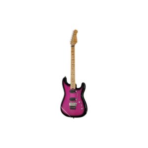 גיטרה חשמלית Harley Benton סופר-סטראט HH עם Floyd Rose – פרטת מייפל, 2 הומבאקרי Tesla, ורוד נוצץ (יבוא בלעדי)