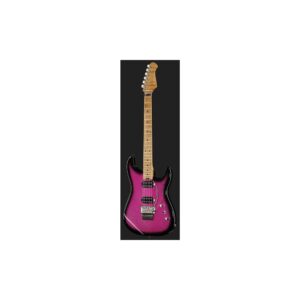 גיטרה חשמלית Harley Benton סופר-סטראט HH עם Floyd Rose – פרטת מייפל, 2 הומבאקרי Tesla, ורוד נוצץ (יבוא בלעדי)