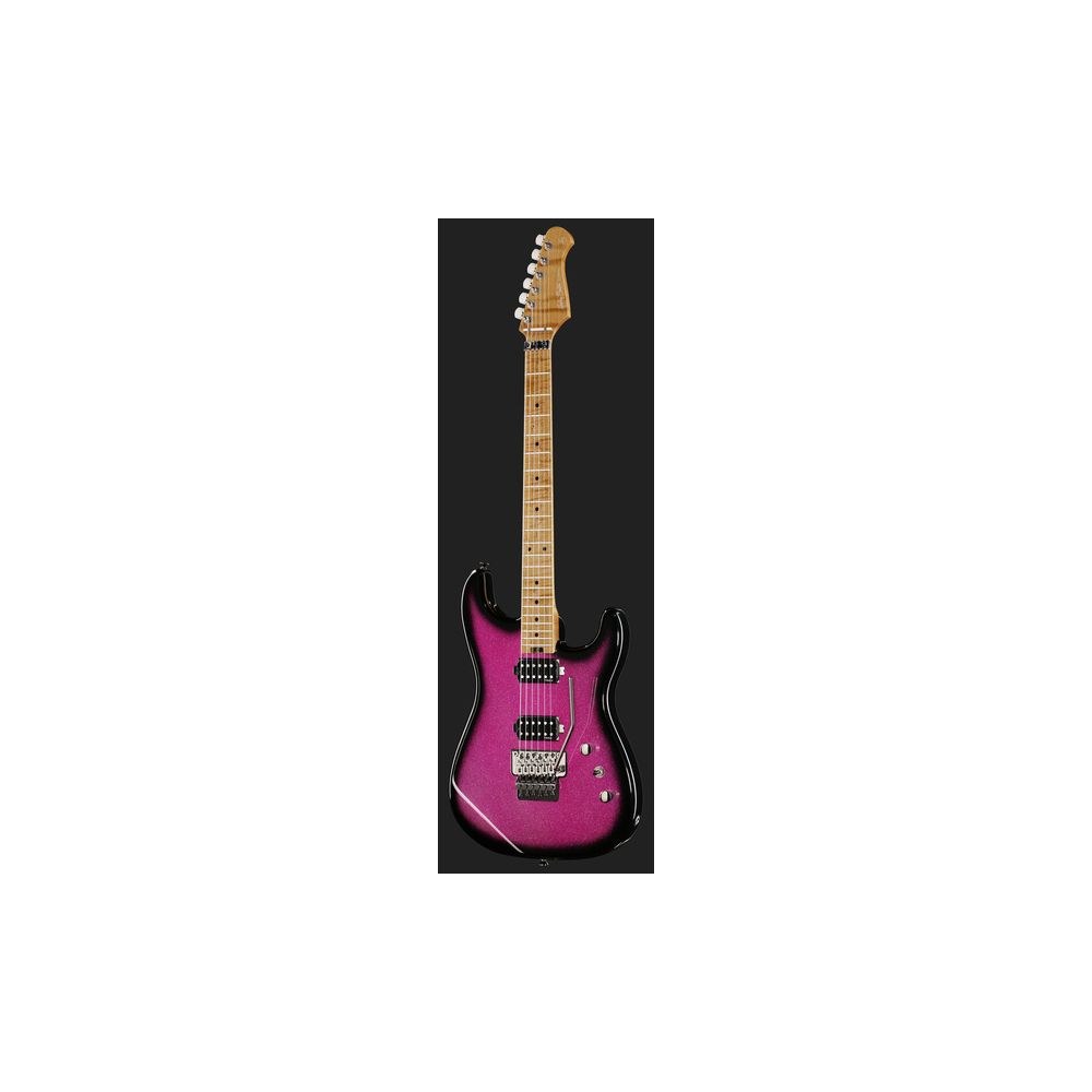 גיטרה חשמלית Harley Benton סופר-סטראט HH עם Floyd Rose – פרטת מייפל, 2 הומבאקרי Tesla, ורוד נוצץ (יבוא בלעדי) 2 הסופר-סטראט HH הוורודה – גיטרה חשמלית, תמונה 2