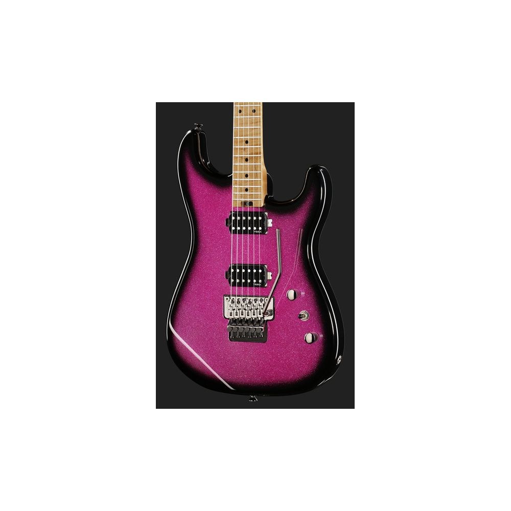 גיטרה חשמלית Harley Benton סופר-סטראט HH עם Floyd Rose – פרטת מייפל, 2 הומבאקרי Tesla, ורוד נוצץ (יבוא בלעדי) 4 הסופר-סטראט HH הוורודה – גיטרה חשמלית, תמונה 4