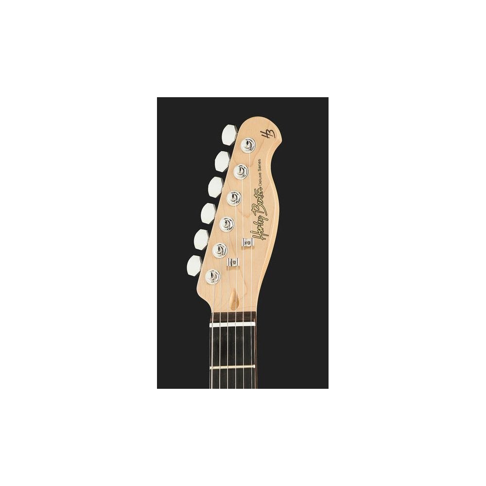 גיטרה חשמלית Harley Benton בסגנון טלה – גוף חדרי, טופ מייפל Quilted, 2 הומבאקרי Roswell, כחול שקוף (יבוא בלעדי) 6 הטלה הכחולה עם טופ ה-Quilted של Harley Benton – גיטרה חשמלית בסגנון טלה, תמונה 6