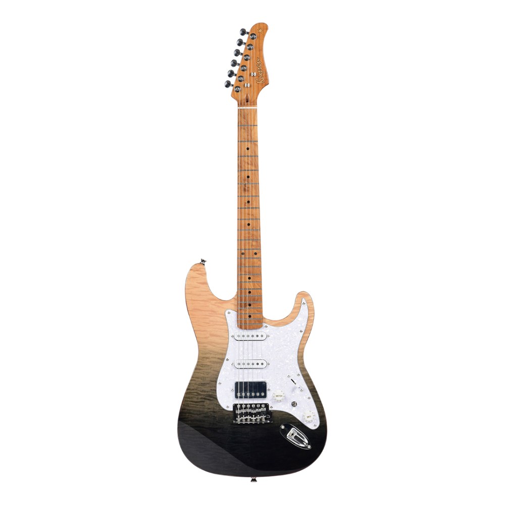 גיטרה חשמלית Kaysen KST-650 Black שחורה – גוף Linden ו-Flame Maple, פיקאפים Alnico V 1 גיטרה חשמלית Kaysen KST-650 בצבע שחור Black