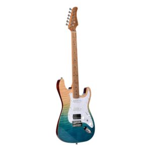 גיטרה חשמלית Kaysen KST-650 Blue כחולה – גוף Linden ו-Flame Maple, פיקאפים Alnico V