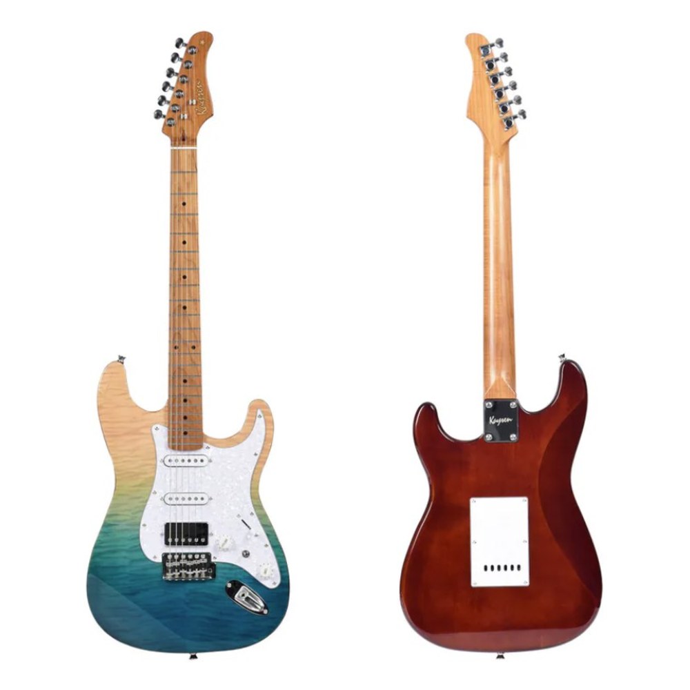 גיטרה חשמלית Kaysen KST-650 Blue כחולה – גוף Linden ו-Flame Maple, פיקאפים Alnico V 3 גיטרה חשמלית Kaysen KST-650 בצבע כחול Blue – תמונה 3