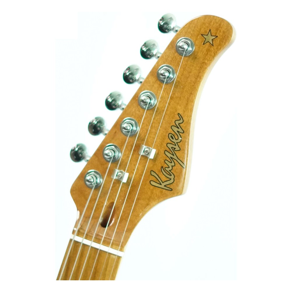 גיטרה חשמלית Kaysen KST-650 Gold זהב – גוף Linden ו-Flame Maple, פיקאפים Alnico V 3 גיטרה חשמלית Kaysen KST-650 בצבע זהב Gold – תמונה 3