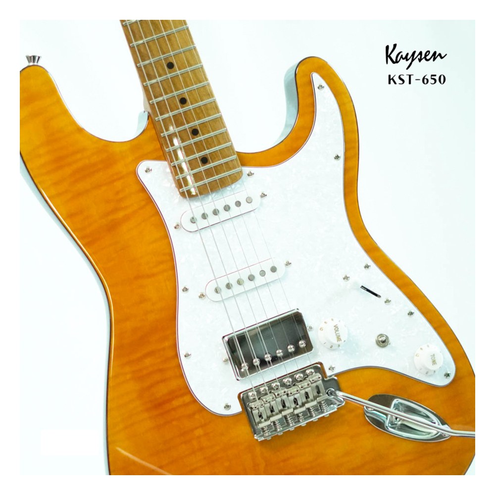 גיטרה חשמלית Kaysen KST-650 Gold זהב – גוף Linden ו-Flame Maple, פיקאפים Alnico V 5 גיטרה חשמלית Kaysen KST-650 בצבע זהב Gold – תמונה 5