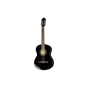 גיטרה קלאסית Harley Benton בגודל 4/4 – מיתרי ניילון, בינדינג קרם, שחור מבריק (יבוא בלעדי)