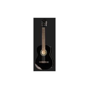 גיטרה קלאסית Harley Benton בגודל 4/4 – מיתרי ניילון, בינדינג קרם, שחור מבריק (יבוא בלעדי)