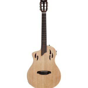 גיטרה קלאסית חשמלית שמאלית Ortega TourPlayer – טופ ספרוס מלא, גימור טבעי