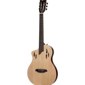 גיטרה קלאסית חשמלית שמאלית Ortega TourPlayer – טופ ספרוס מלא, גימור טבעי