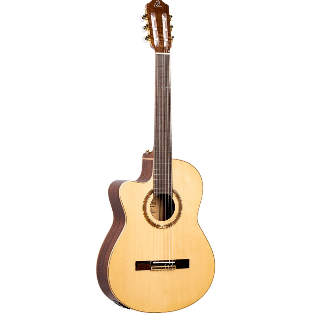 גיטרה קלאסית מוגברת שמאלית Ortega Performer – טופ ספרוס מלא ומכוון מובנה 3 גיטרה קלאסית מוגברת שמאלית Ortega – טופ ספרוס מלא בגימור מבריק