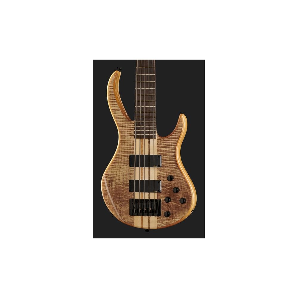 גיטרה בס 5 מיתרים Harley Benton עם צוואר Neck-Thru – EQ אקטיבי 3 ערוצים, טופ מייפל להבה, טבעי (יבוא בלעדי) 4 בס ה-Neck-Thru 5 המיתרים של Harley Benton – גיטרה בס 5 מיתרים, תמונה 4