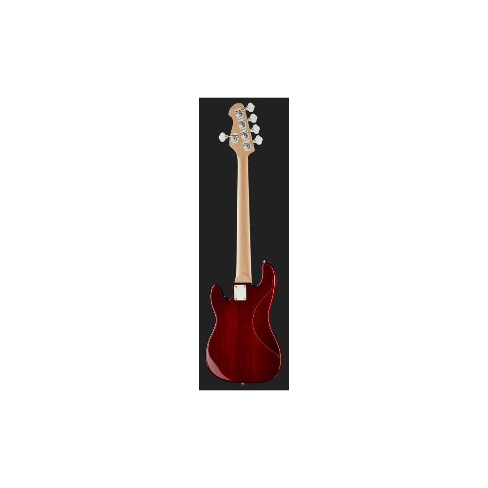 גיטרה בס 5 מיתרים Harley Benton בתצורת PJ – פרסישן וג׳אז, Hot Rod Trans Red (יבוא בלעדי) 3 בס ה-PJ האדום 5 המיתרים של Harley Benton – גיטרה בס 5 מיתרים, תמונה 3