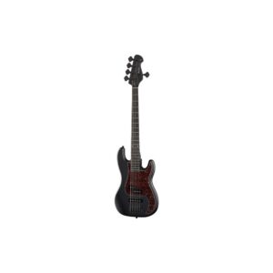גיטרה בס 5 מיתרים Harley Benton בתצורת PJ – סריגת Roseacer, חומרה שחורה, שחור מט (יבוא בלעדי)