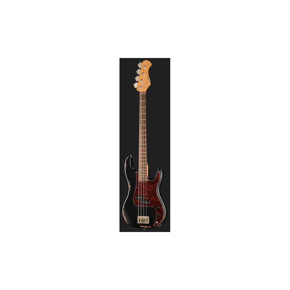 גיטרה בס Harley Benton בסגנון פרסישן וינטג׳ – גימור Light Aged, גוף אלדר, 34 אינץ׳, שחור (יבוא בלעדי) 2 הפרסישן השחורה בגימור Light Aged – גיטרה בס, תמונה 2