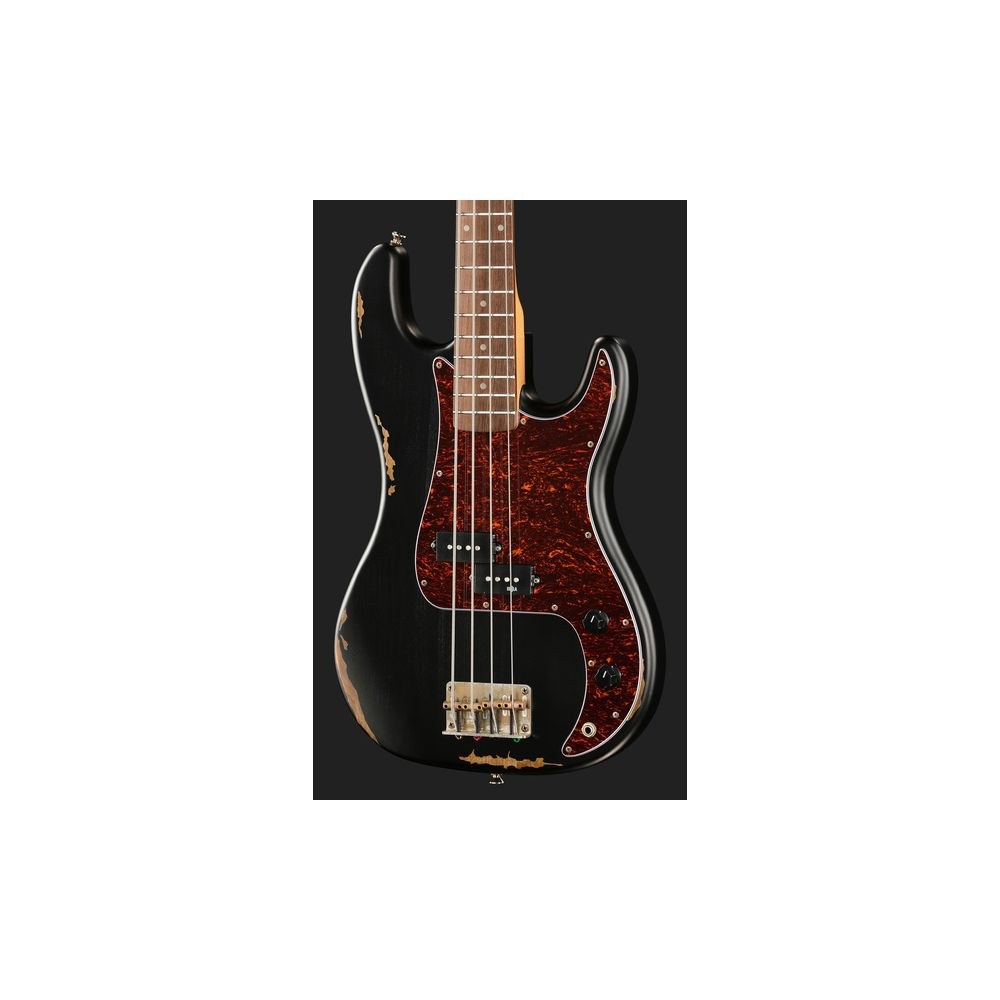 גיטרה בס Harley Benton בסגנון פרסישן וינטג׳ – גימור Light Aged, גוף אלדר, 34 אינץ׳, שחור (יבוא בלעדי) 4 הפרסישן השחורה בגימור Light Aged – גיטרה בס, תמונה 4