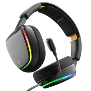 אוזניות גיימינג Glorious GHS Eternal RGB – חיבור USB-C ו-3.5 מ״מ, תאורת RGB, דרייברים זוויתיים 40 מ״מ