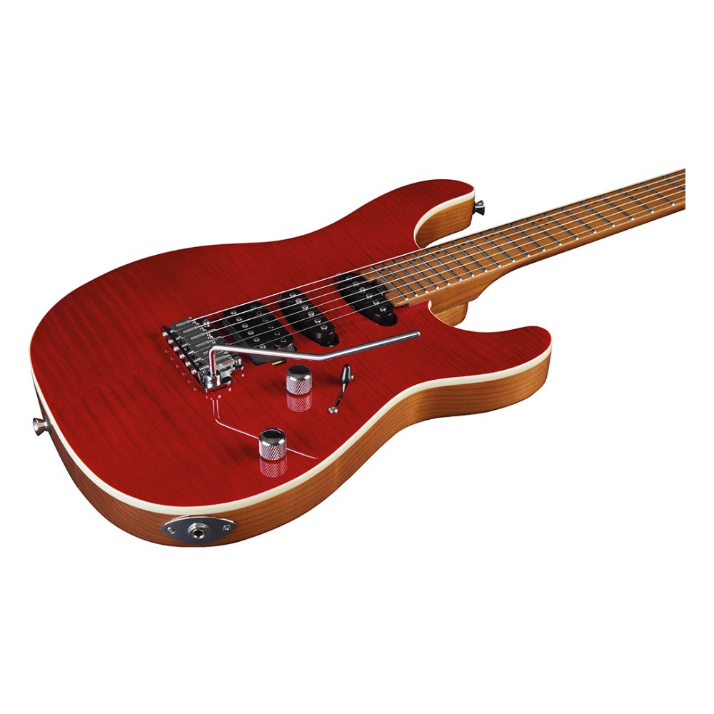 גיטרה חשמלית EKO Aire 800 Musa – אדום Red Flamed, HSS ו-24 סריגים 3 גיטרה חשמלית EKO Aire 800 Musa בגימור Red Flamed – תמונה 3