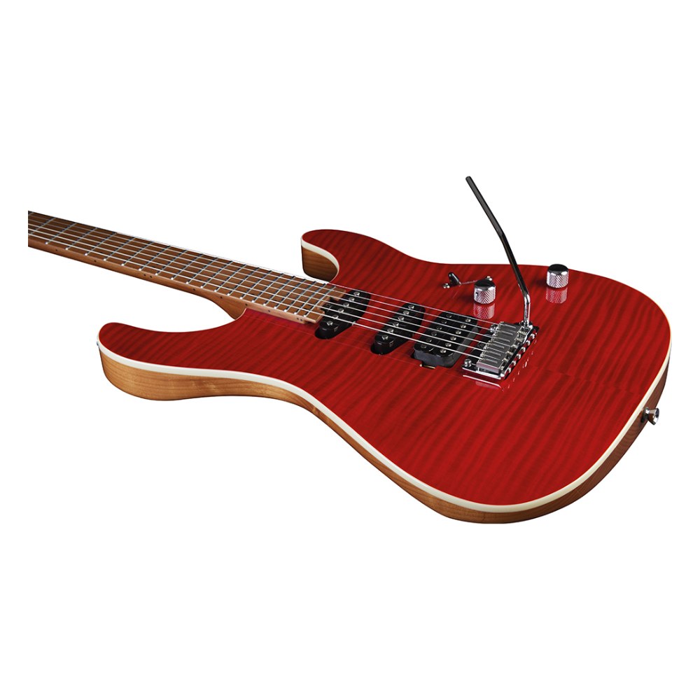 גיטרה חשמלית EKO Aire 800 Musa – אדום Red Flamed, HSS ו-24 סריגים 4 גיטרה חשמלית EKO Aire 800 Musa בגימור Red Flamed – תמונה 4