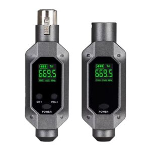 סט משדר ומקלט UHF לחיבור XLR – הופך מיקרופון לאלחוטי – Haymer Pro UH-XLR-2