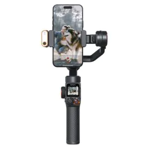 גימבל לסמארטפון Hohem iSteady M7 – מעקב AI מובנה, שלט עם מסך מגע נשלף ותאורת מילוי RGB
