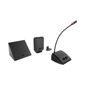 מערכת אינטרקום לדלפק Polman PLM950 – מיקרופון צוואר גמיש ורמקולי 2×5W